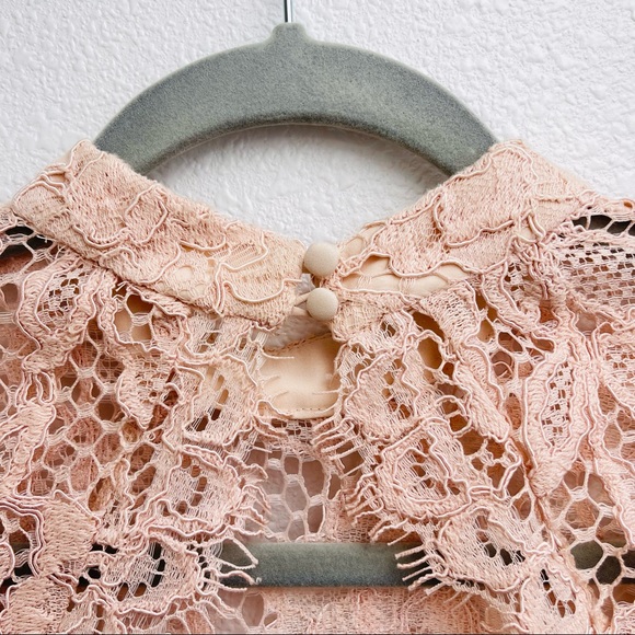 ALEXIS midi dress laced floral pink sheath bodycon nude formal wedding prom boho - Picture 12 of 14